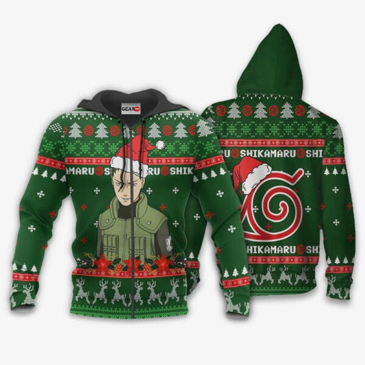 Shikamaru Christmas Naruto Anime 1k444 Fan Gift Stylist Unisex Cartoon Graphic Outfits Aop 3d Hoodie, Zip Hoodie 2495 Moonbestprint