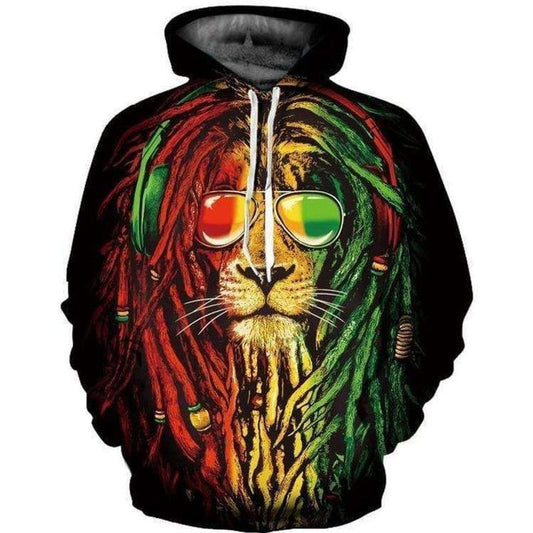 Bob Marley Reggae Lion Over Print 3d Hoodie Zip Hoodie Moonbestprint