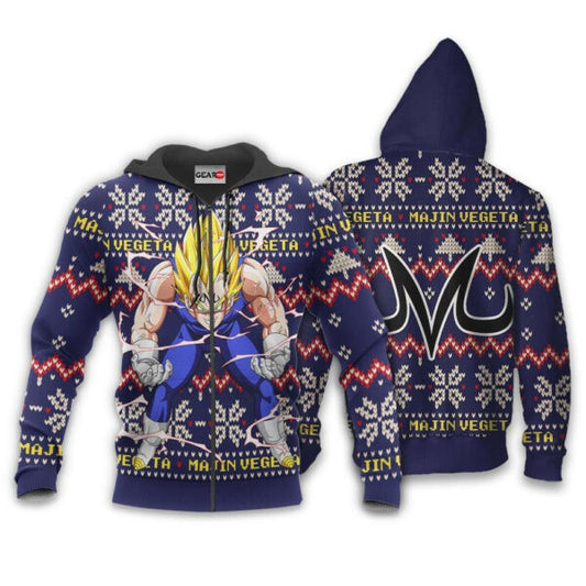 Majin Vegeta Ugly Christmas Dragon Ball Z Anime 1k334 Fan Gift Stylist Unisex Cartoon Graphic Outfits Aop 3d Hoodie, Zip Hoodie 220 Moonbestprint