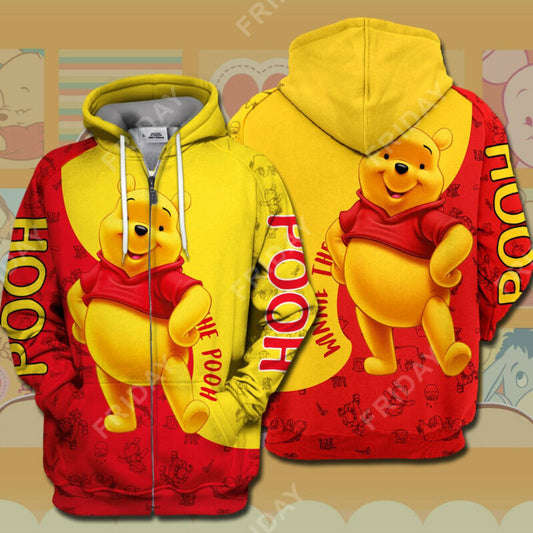 Pooh Cartoon 3d Print T-shirt Hoodie Adult Full Print Moonbestprint