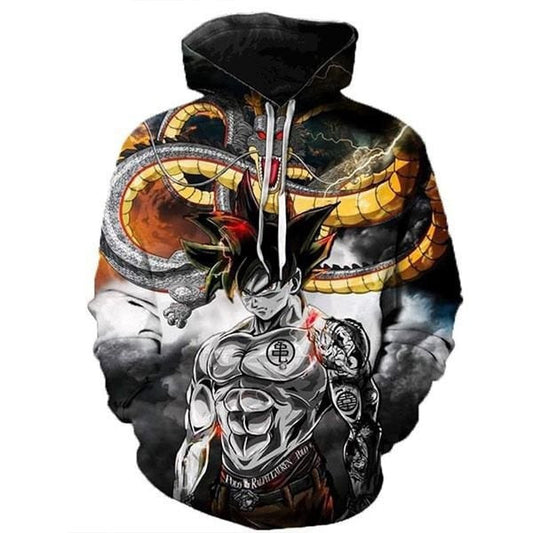 Goku Cartoon Dragon Ball Anime Manga Black 1 Over Print 3d Hoodie Zip Hoodie Moonbestprint