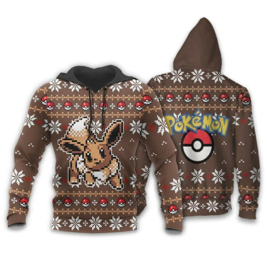 Eevee Anime Pokemon Manga Ugly Christmas Sweater 1k861 Fan Gift Stylist Unisex Cartoon Graphic Outfits Aop 3d Hoodie Zip Hoodie 156 Moonbestprint