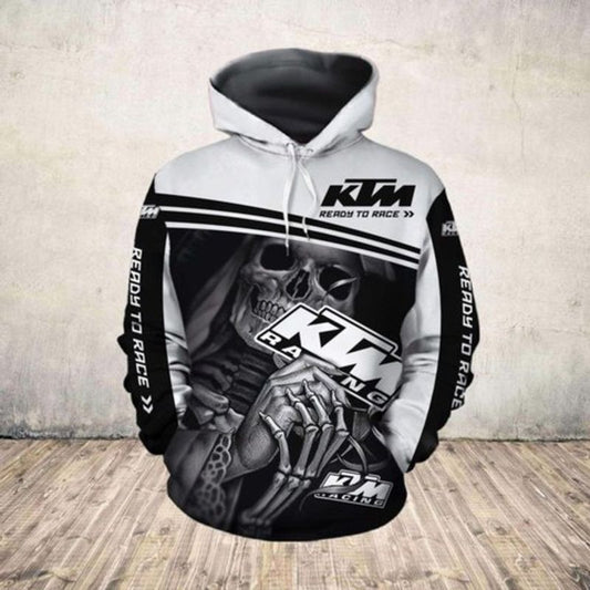 Death Skull Ktm Ready To Race Ktm Racing Full 3d Hoodie Moonbestprint