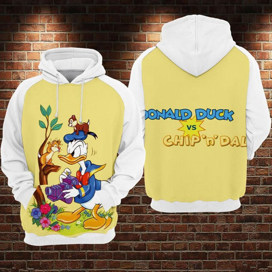 Donald Duck Vs Chip N Dale Over Print 3d Hoodie Zip Hoodie 45 Moonbestprint