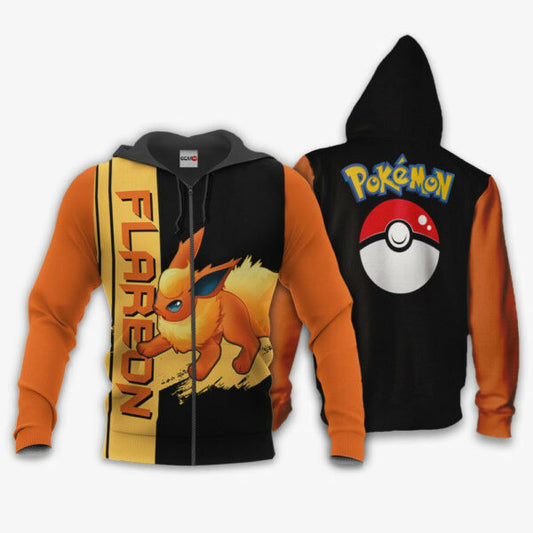 Flareon Anime Pokemon Manga 1k759 Fan Gift Stylist Unisex Cartoon Graphic Outfits Aop 3d Hoodie, Zip Hoodie 347 Moonbestprint