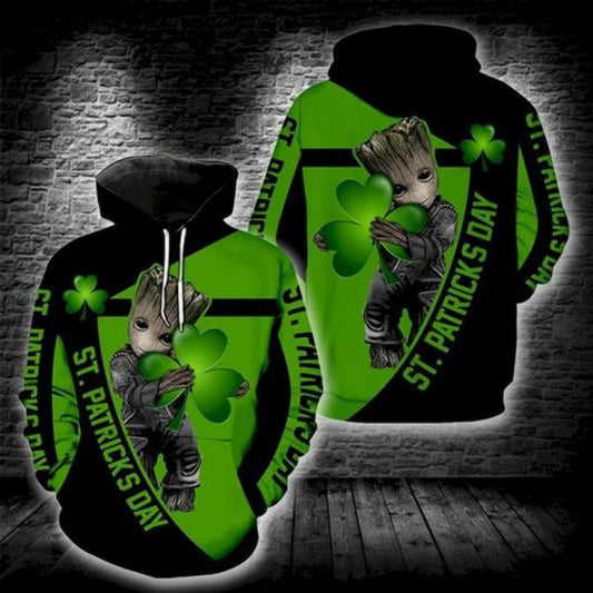 Irish Shamrock St Patrick?s Day Baby Groot 2k537 Lover Gift,st Patrick?s Day All Over Print 3d Hoodie 1143 Moonbestprint