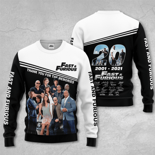 Fast And Furious 20 Years Anniversary 2001 2021 Signature 3d Hoodie All Over Printed Hoodie Moonbestprint
