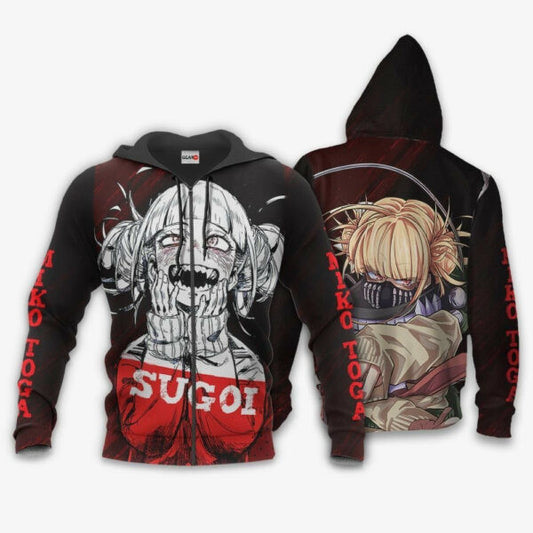 Himiko Toga Sugoi My Hero Academia Anime 3k18 Fan Gift Stylist Unisex Cartoon 3d Hoodie Zip Hoodie 845 Moonbestprint