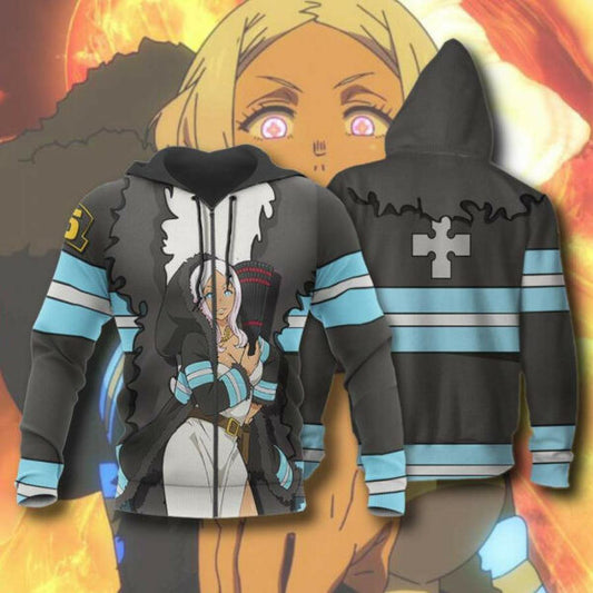 Hibana Fire Force Anime 2k952 Fan Gift Stylist Unisex Cartoon 3d Hoodie Zip Hoodie 441 Moonbestprint