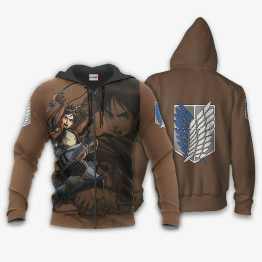 Aot Eren Yeager Attack On Titan Anime 3k396 Fan Gift Stylist Unisex Cartoon 3d Hoodie Zip Hoodie 789 Moonbestprint