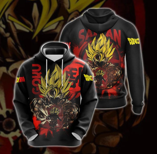 Dragon Ball Son Goku Super Saiyan Over Print 3d Hoodie Zip Hoodie 52 Moonbestprint
