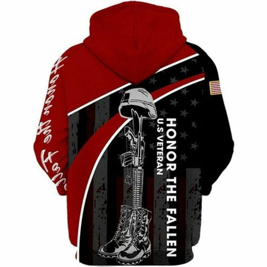Honor The Fallen U.s Veteran 3d Hoodie Moonbestprint