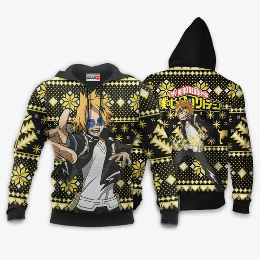 Denki Kaminari Ugly Christmas Sweater Anime My Hero Academia Manga 2k43 Fan Gift Stylist Unisex Cartoon Graphic Outfits Aop 3d Hoodie Zip Hoodie 1611 Moonbestprint