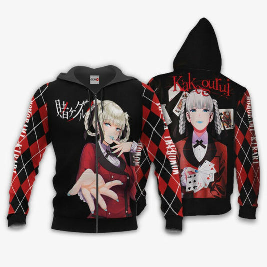 Kirari Momobami Kakegurui Anime 3k343 Fan Gift Stylist Unisex Cartoon 3d Hoodie Zip Hoodie 1471 Moonbestprint