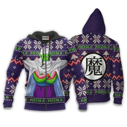 Piccolo Ugly Christmas Dragon Ball Z Anime 1k340 Fan Gift Stylist Unisex Cartoon Graphic Outfits Aop 3d Hoodie, Zip Hoodie 2546 Moonbestprint