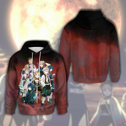 Demon Slayer Hoodie, Demon Slayer Gift Adult, Demon Slayer Gift For Fan Ver2, Aop Hoodie 518 Moonbestprint