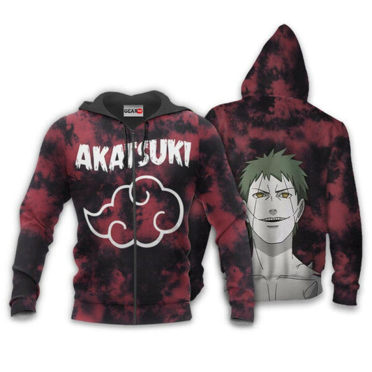 Akatsuki White Zetsu Tie Dye Style Naruto Anime 1k372 Fan Gift Stylist Unisex Cartoon Graphic Outfits Aop 3d Hoodie, Zip Hoodie 1761 Moonbestprint