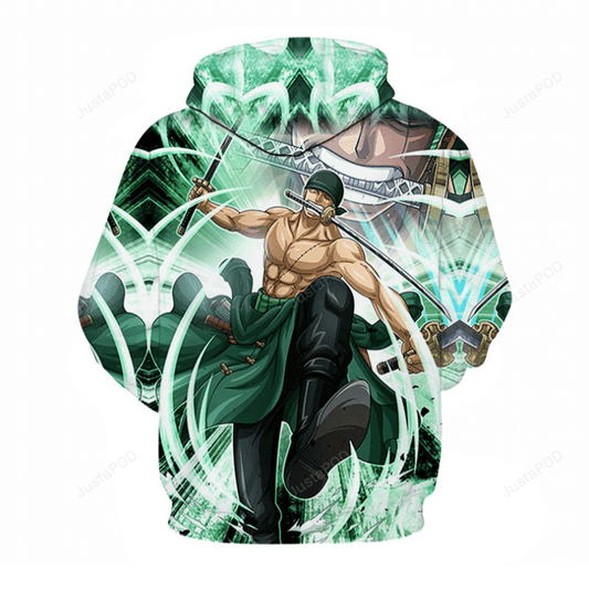 One Piece Roronoa Zoro Anime 3d Hoodie Moonbestprint