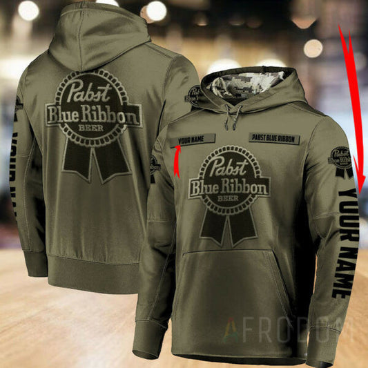Personalized Vintage Pabst Blue Ribbon Unisex Hoodie, Gift For Fan 3d All Over Print Shirt Hoodie 2179 Moonbestprint