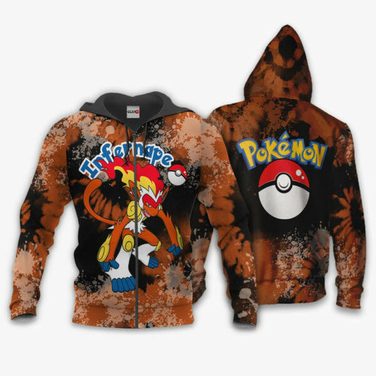 Infernape Anime Pokemon Manga Tie Dye Style 1k782 Fan Gift Stylist Unisex Cartoon Graphic Outfits Aop 3d Hoodie, Zip Hoodie 131 Moonbestprint