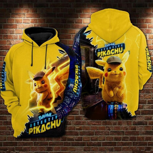 Pokemon Detective Pikachu Over Print 3d Hoodie Zip Hoodie Moonbestprint