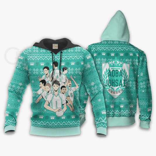 Aoba Johsai Ugly Christmas Haikyuu Anime Manga For Men And Women 3d Hoodie Zip Hoodie Moonbestprint