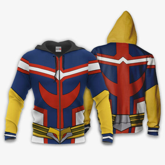 All Might Uniform My Hero Academia Anime 3k71 Fan Gift Stylist Unisex Cartoon 3d Hoodie Zip Hoodie 567 Moonbestprint
