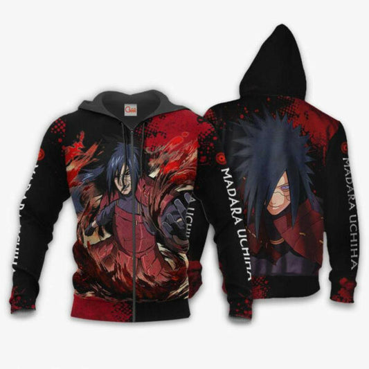 Uchiha Madara Naruto Anime 2k977 Fan Gift Stylist Unisex Cartoon 3d Hoodie Zip Hoodie 2710 Moonbestprint