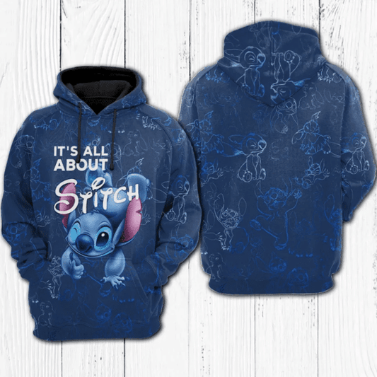 It's All About Stitch And Lilo Ohana 498 Fan Gift Stylist Unisex Cartoon Graphic Outfits Aop Hoodie 216 Moonbestprint