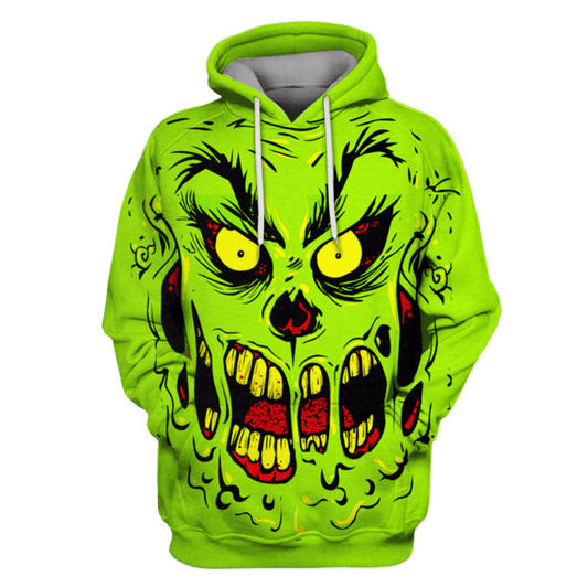 Zombie Grinch Green 3d Hoodie Zip Hoodie Moonbestprint