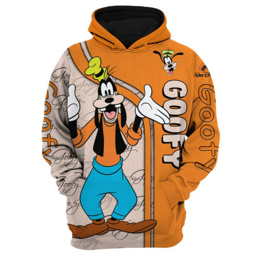 Goofy Dog Fan Gift, Goofy Dog Stylist Unisex Cartoon Graphic Outfits Gift Aop Hoodie, Zip Hoodie 834 Moonbestprint