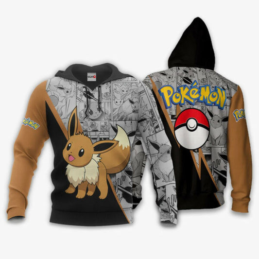 Eevee Anime Pokemon Manga 1k746 Fan Gift Stylist Unisex Cartoon Graphic Outfits Aop 3d Hoodie, Zip Hoodie 555 Moonbestprint