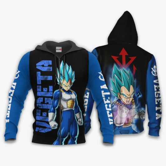 Vegeta Saiyan Blue Costume Dragon Ball Anime 3k433 Fan Gift Stylist Unisex Cartoon 3d Hoodie Zip Hoodie 2624 Moonbestprint