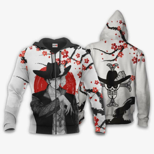 Dracule Mihawk Japan Cherry Blossoms One Piece Anime 1k674 Fan Gift Stylist Unisex Cartoon Graphic Outfits Aop 3d Hoodie, Zip Hoodie 1479 Moonbestprint