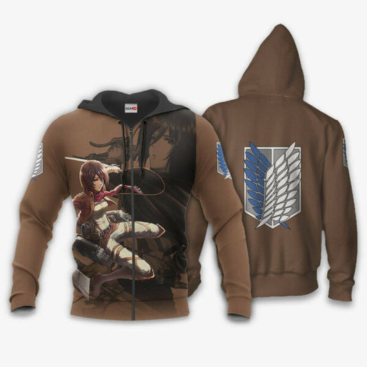 Aot Mikasa Ackerman Attack On Titan Anime 3k436 Fan Gift Stylist Unisex Cartoon 3d Hoodie Zip Hoodie 395 Moonbestprint