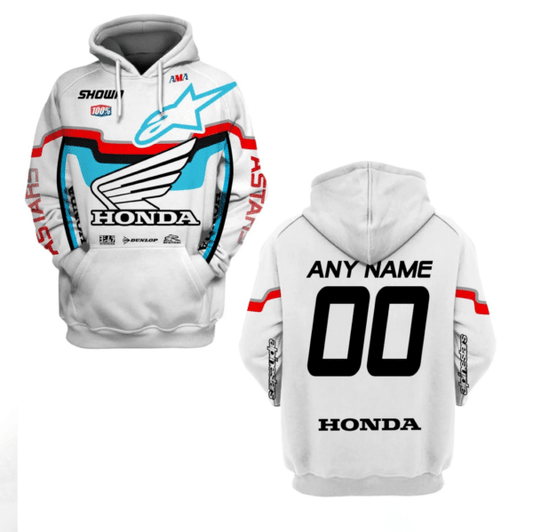Custom Name Number Honda Racing Astars Fan Gift, Honda Racing Astars Aop Hoodie 604 Moonbestprint