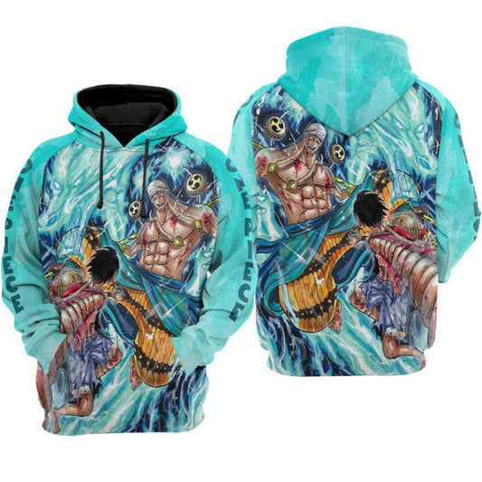 One Piece Enel Luffy Black Hoodie Zip Hoodie Moonbestprint