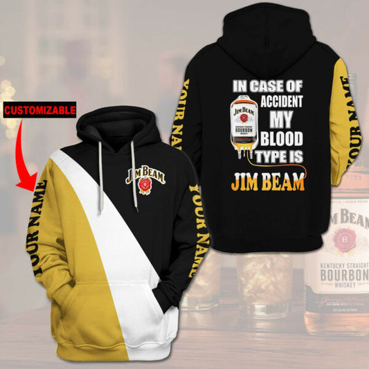 Jim Beam Blood Type Personalized 3d Hoodie 1680 Moonbestprint