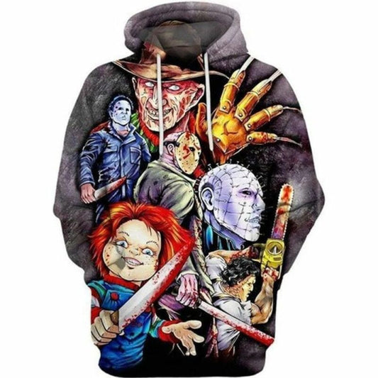 Freddy Krueger Michael Myers Jason Leatherface Chucky 3d Hoodie Moonbestprint