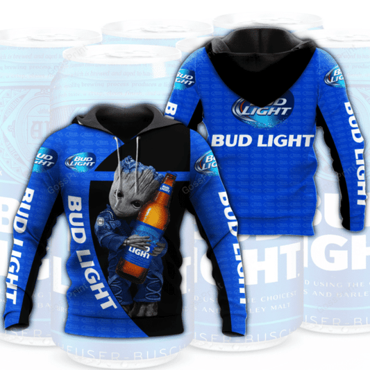 Baby Groot Bud Light Aop Hoodie 1457 Moonbestprint