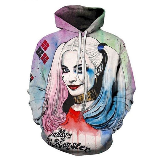 Harley Quinn Dc Comics Batman Over Print 3d Hoodie Zip Hoodie Moonbestprint
