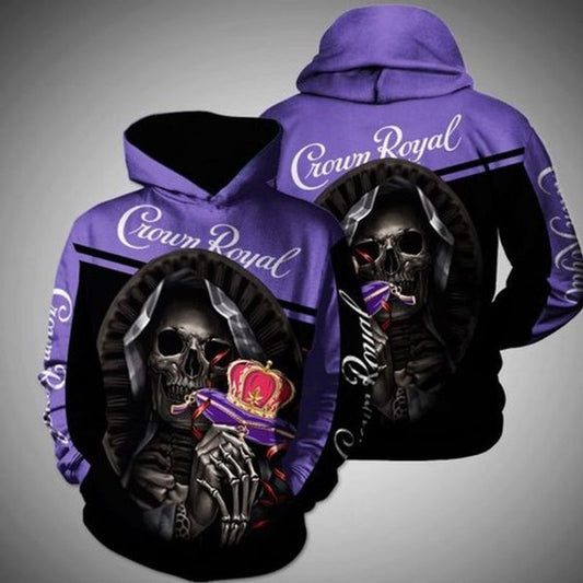 Death Skull Hug Crown Royal For Men For Women Full 3d Hoodie Moonbestprint