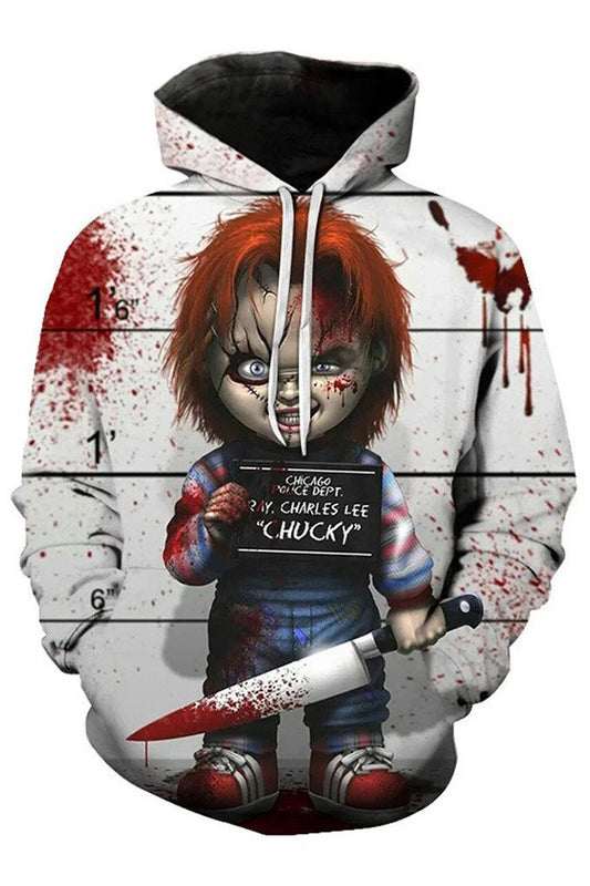 Cool Horror Blood Chucky Doll 3d Printed Sport Loose Pullover Hoodie Moonbestprint