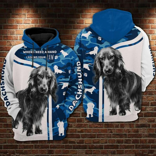 Dachshund When I Need A Hand I Found Your Paw Over Print 3d Hoodie Zip Hoodie Moonbestprint