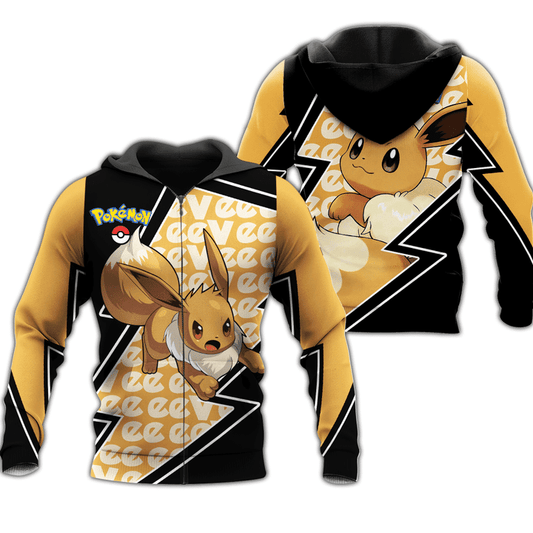 Eevee Pokemon Anime Manga For Men And Women 3d Hoodie Zip Hoodie Moonbestprint