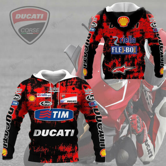 Ducati Racing Shirt Fan Gift 524, Stylist Unisex 3d Hoodie Zip Hoodie 491 Moonbestprint