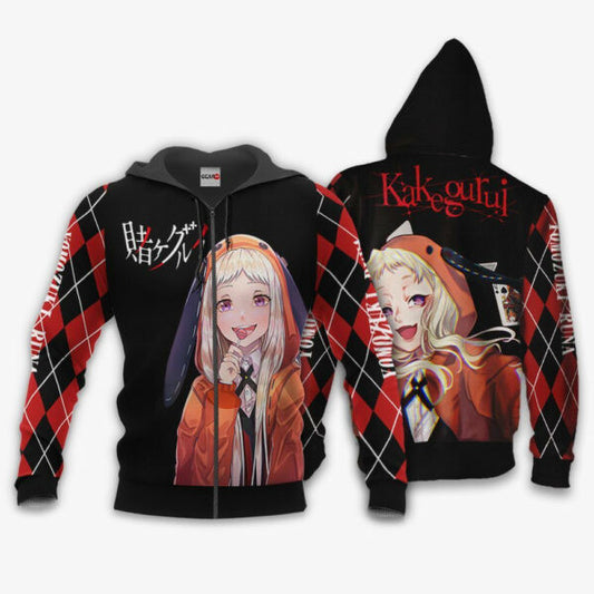 Runa Yomozuki Kakegurui Anime 3k368 Fan Gift Stylist Unisex Cartoon 3d Hoodie Zip Hoodie 2824 Moonbestprint
