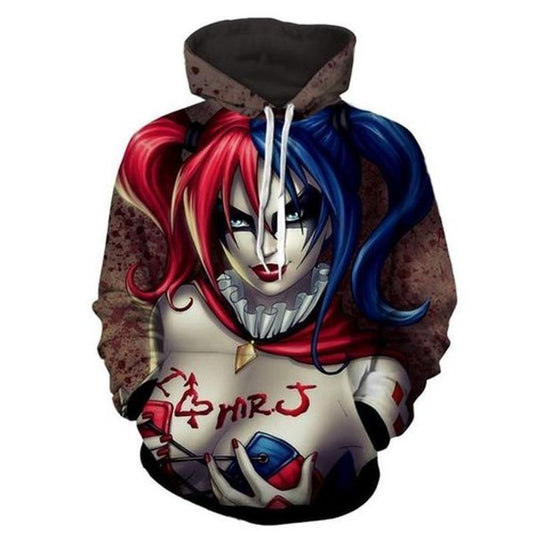 Harley Quinn I Love Mr Joker Red Tattoo 3d Hoodie Moonbestprint