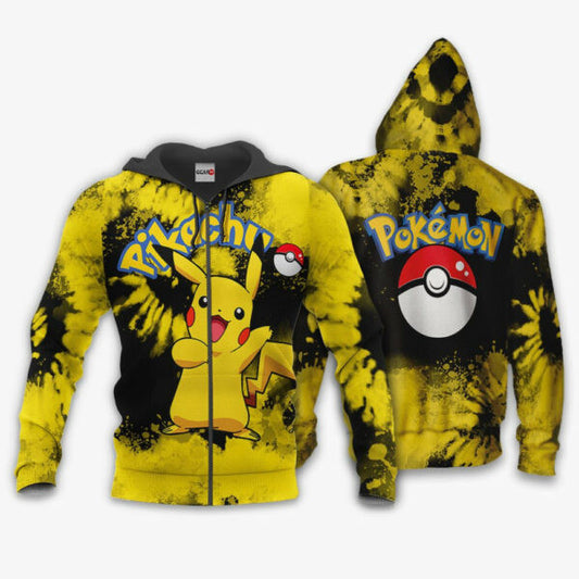 Pikachu Anime Pokemon Manga Tie Dye Style 1k800 Fan Gift Stylist Unisex Cartoon Graphic Outfits Aop 3d Hoodie Zip Hoodie 2027 Moonbestprint