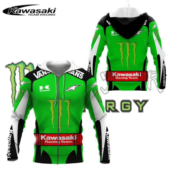 Kawasaki Monster Energy Racing Team Car Fan Gift 3d Zip Hoodie Hoodie Ii0 389 Moonbestprint